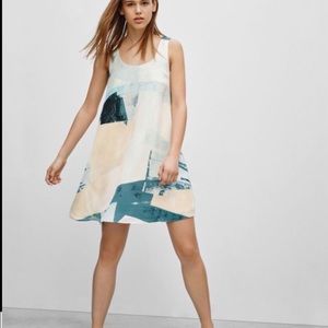Aritzia silk colour block dress